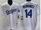 Nike Los Angeles Dodgers #14 Enrique Hernandez White Cool Base Jersey