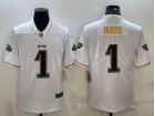 Philadelphia Eagles #1 Jalen Hurts White Golden Throwback Limited Jersey