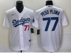 Los Angeles Dodgers #77 Peso Plum White Flexbase Jersey