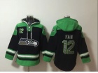 Seattle Seahawks #12 Fan Navy Blue/Green Hoodie