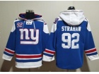 New York Giants #92 Michael Strahan Blue Hoodie