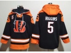 Cincinnati Bengals #5 Tee Higgins Black Hoodie