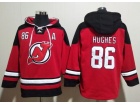 New Jersey Devils #86 Jack Hughes Red Hoodie