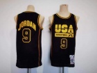 Team USA #9 Michael Jordan Black Golden 1992 Throwback Baseketball Jersey