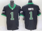 Philadelphia Eagles #1 Jalen Hurts Black Throwback Limited Jersey