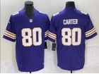 Minnesota Vikings #80 Cris Carter Purple Throwback Limited Jersey