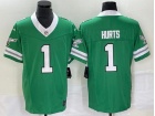 Philadelphia Eagles #1 Jalen Hurts Green with Lines Sleeves Throwback Limited Jersey