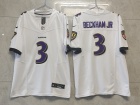 Baltimore Ravens #3 Odell Beckham Jr White Vapor Limited Jersey