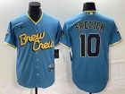 Nike Milwaukee Brewers #10 Sal Frelick Baby Blue City Cool Base Jersey