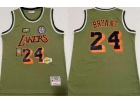 Los Angeles Lakers #24 Kobe Bryant Green Military Flight Patchs Jersey