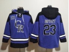 Colorado Rockies #23 Kris Bryant Purple Hoodie