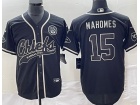 Kansas City Chiefs #15 Patrick Mahomes Black 3rd  Baseball Jersey