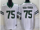 New York Jets #75  Alijah Vera -Tucker White Throwback Limited Jersey