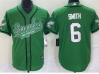 Philadelphia Eagles #6 DeVonta Smith Kelly Green Baseball Jersey