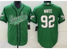 Philadelphia Eagles #92 Reggie White Kelly Green Baseball Jersey