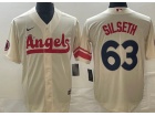 Los Angeles Angels #63 Chase Silseth Cream City Cool Base Jersey