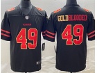 San Francisco 49ers #49 GoldBlooded Black Golden Limited Jersey