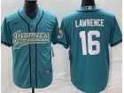 Jacksonville Jaguars #16 Trevor Lawrence Teal Baseball Jersey