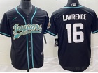 Jacksonville Jaguars #16 Trevor Lawrence Black Baseball Jersey