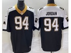 New Orleans Saints #94 Cameron Jordan Black With White Shoulders Limited Jersey