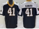 New Orleans Saints #41 Alvin Kamara Black With White Shoulders Limited Jersey