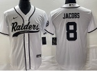 Las Vegas Raiders#8 Josh Jacobs White Baseball Jersey