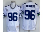 Seattle Seahawks #96 Cortez Kennedy White Throwback Jerseys