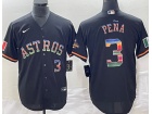 Houston Astros #3 Jeremy Pena Black Rainbow Jersey