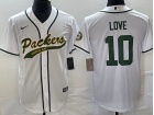 Green Bay Packers #10 Jordan Love White Baseball Jersey