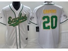 Philadelphia Eagles #20 Brian Dawkins White With Gold Name Baseball Jersey