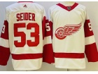 Adidas Detroit Red Wings #53 Moritz Seider White Hockey Jersey