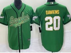 Philadelphia Eagles #20 Brian Dawkins Kelly Green With Gold Name Baseball Jersey