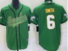 Philadelphia Eagles #6 DeVonta Smith Kelly Green With Gold Name Baseball Jersey