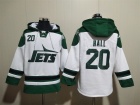 New York Jets #20 Breece Hall White Throwback Hoodie