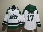 New York Jets #17 Garrett Wilson White Throwback Hoodie