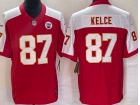 Kansas City Chiefs #87 Travis Kelce Red With White Shoulder Limited Jersey