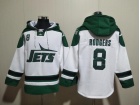 New York Jets #8 Aaron Rodgers White Throwback Hoodie