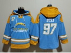 Los Angeles Chargers #97 Joey Bosa Baby Blue Hoodie