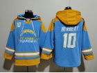 Los Angeles Chargers #10 Justin Herbert Baby Blue Hoodie