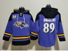 Baltimore Ravens #89 Mark Andrews Purple/Black Hoodies