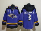 Baltimore Ravens #3 Odell Beckham Jr Purple/Black Hoodies