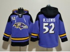 Baltimore Ravens #52 R.Lewis Purple/Black Hoodies