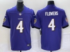 Baltimore Ravens #4 Zay Flowers Purple Vapor Limited Jersey