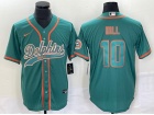 Miami Dolphins #10 Tyreek Hill Teal Baseball Jersey