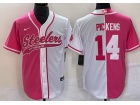 Pittsburgh Steelers #14 George Pickens Pink White Spilt Baseball Jersey