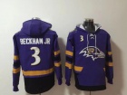 Baltimore Ravens #3 Odell Beckham Jr Purple Hoodies