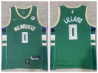 Milwaukee Bucks #0 Damian Lillard Green Jersey