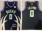 Milwaukee Bucks #0 Damian Lillard Black 2022-23 Jersey