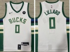 Milwaukee Bucks #0 Damian Lillard White Jersey