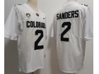 Colorado Buffaloes #2 Shedeur Sanders White With White Collar Limited Jersey